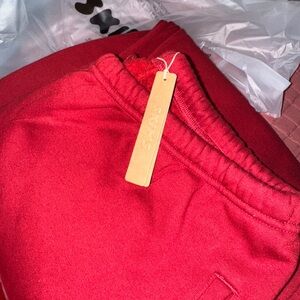 SKIMS Cotton fleece jogger in BRICK color